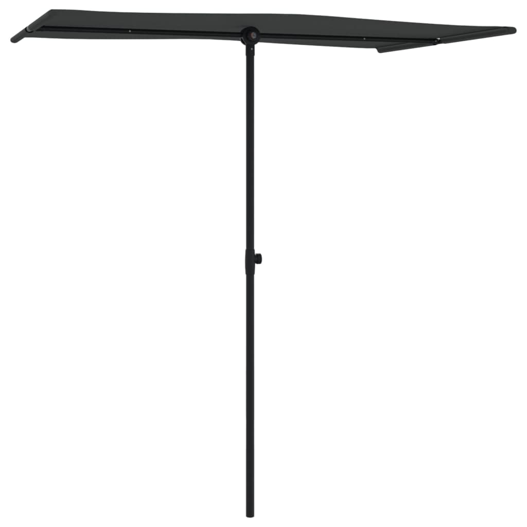 vidaXL Parasol met aluminium paal 180x110 cm zwart afbeelding