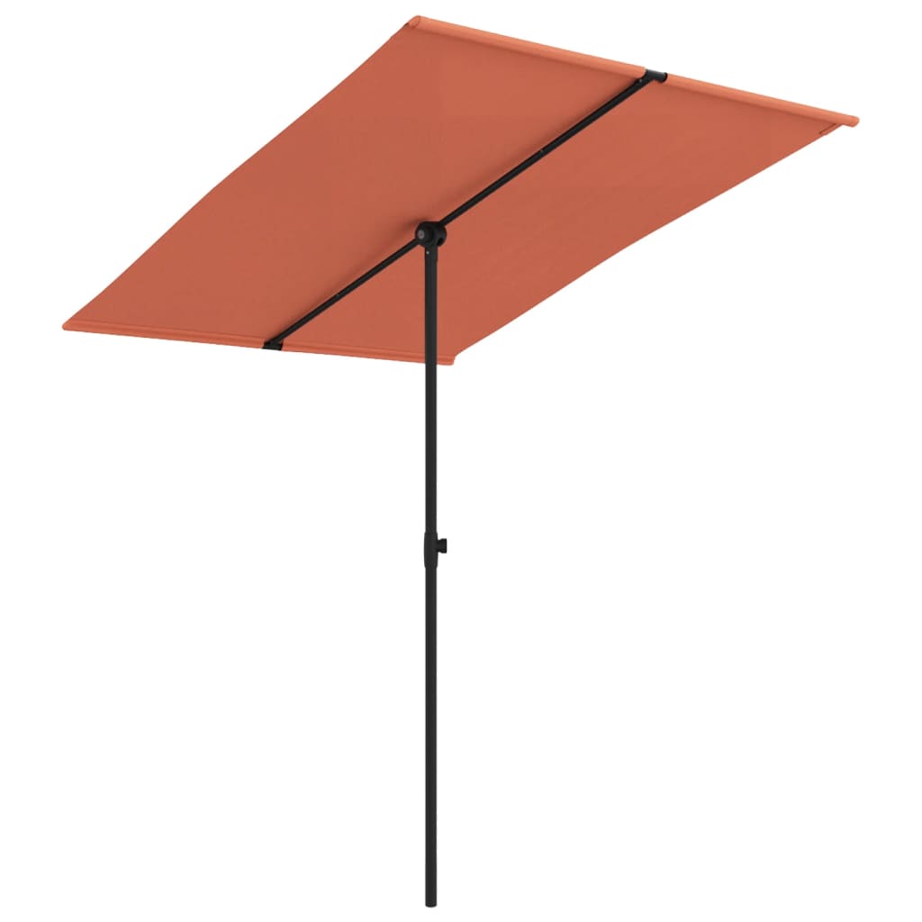 vidaXL Umbrelă de soare exterior, stâlp aluminiu, cărămiziu, 2×1,5 cm vidaXL