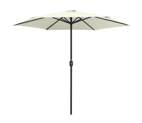vidaXL Sombrilla de jard&iacute;n con palo aluminio blanco arena 270x246 cm