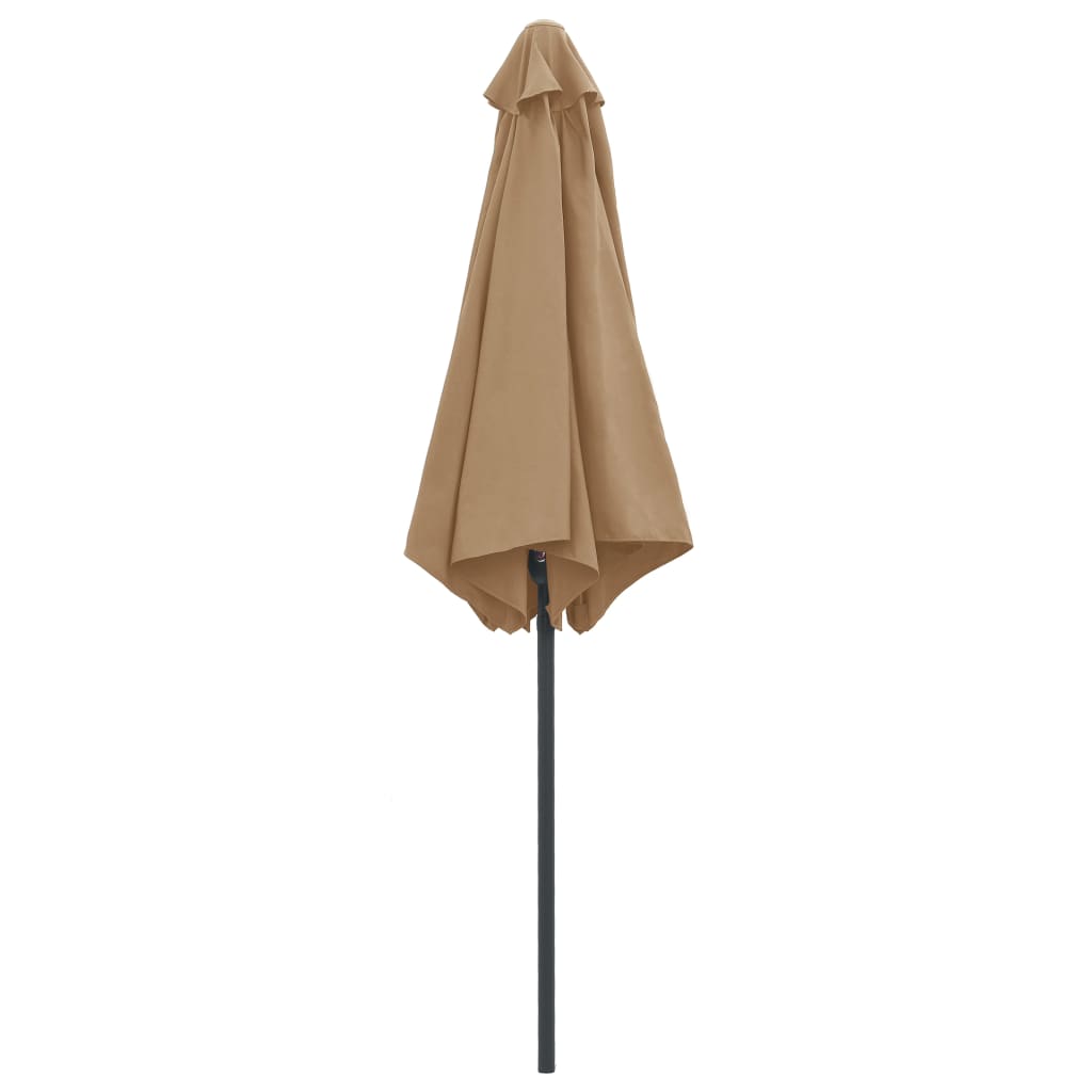 Umbrelă de soare cu stâlp aluminiu, gri taupe, 270 x 246 cm