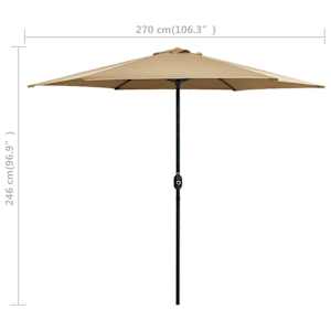 Zahradní slunečník s hliníkovou tyčí 270 x 246 cm taupe - obrázek 7