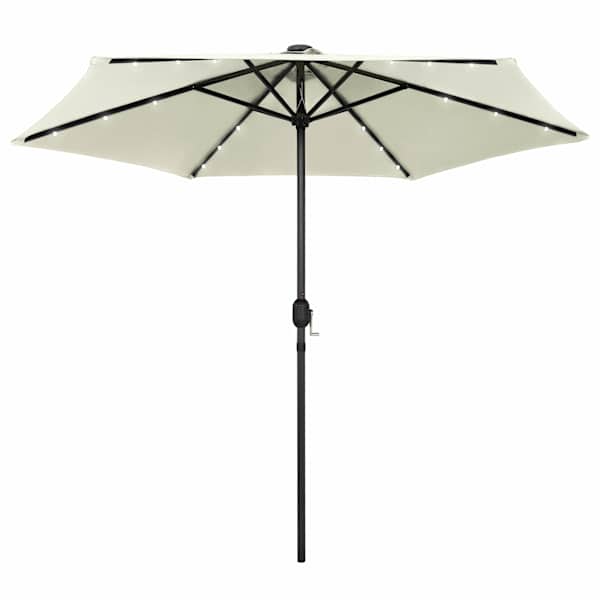 vidaXL aia p&auml;ikesevari LED-tuledega, alumiiniumpost, 270 cm, helebeež