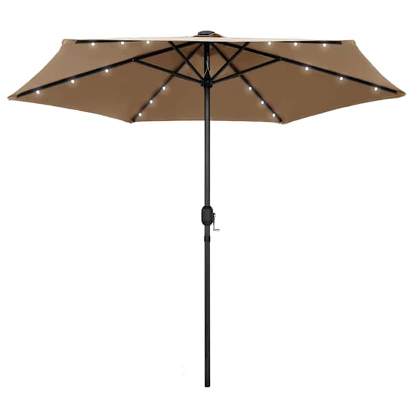 vidaXL aia p&auml;ikesevari LED-tuledega, alumiiniumpost, 270 cm, pruunikas