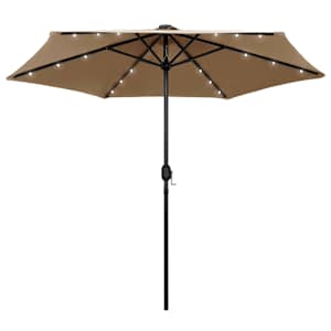 Zahradní slunečník s LED a hliníkovou tyčí 270 cm taupe - obrázek 1