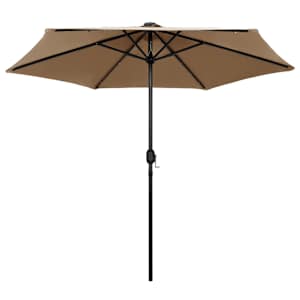 Zahradní slunečník s LED a hliníkovou tyčí 270 cm taupe - obrázek 2