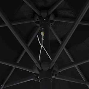 Zahradní slunečník s LED a hliníkovou tyčí 270 cm černý - obrázek 5