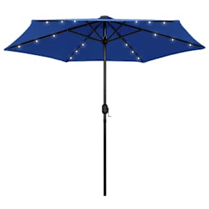 vidaXL aia p&auml;ikesevari LED-tuledega, alumiiniumpost 270 cm taevasinine