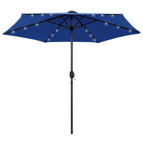 vidaXL aia p&auml;ikesevari LED-tuledega, alumiiniumpost 270 cm taevasinine