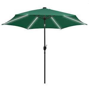 vidaXL Aurinkovarjo LED-valot alumiinitolpalla 300 cm vihre&auml;