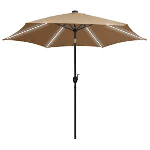 Zahradní slunečník s LED a hliníkovou tyčí 300 cm taupe - obrázek 2