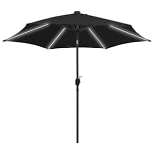 vidaXL Parasol de jardin avec lumi&egrave;res LED et m&acirc;t en aluminium noir
