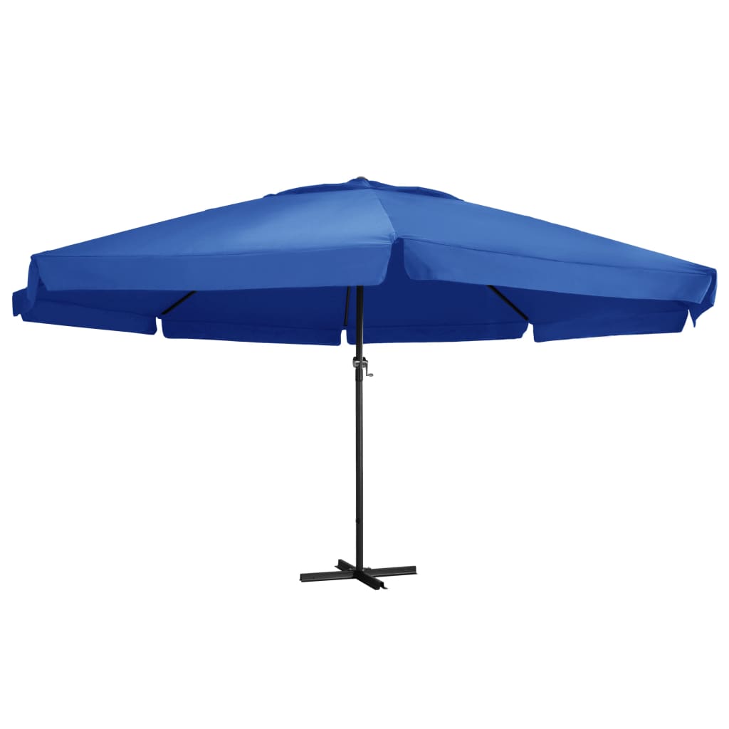 vidaXL udendørs parasol med aluminiumsstang 500 cm azurblå