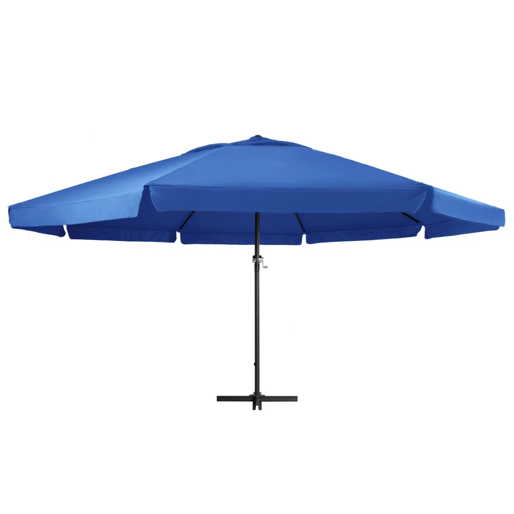 vidaXL Umbrelă de soare cu stâlp aluminiu, albastru azur, 500 cm 