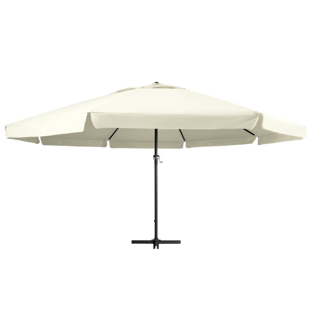 vidaXL Parasol met aluminium paal 600 cm zandwit afbeelding