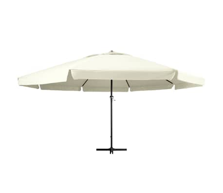 vidaXL Garden Parasol with Aluminium Pole 600 cm Sand White