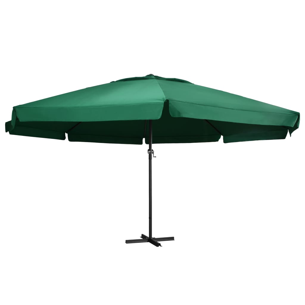 vidaXL Umbrelă de soare de exterior, stâlp aluminiu, verde, 600 cm 600