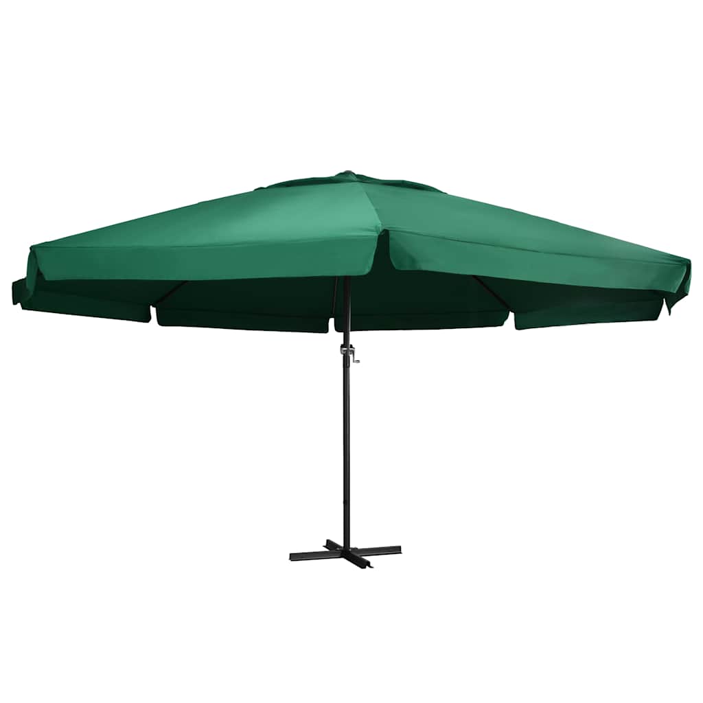 vidaXL Aurinkovarjo alumiinitolpalla 600 cm vihreä