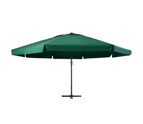 vidaXL Umbrelă de soare de exterior, stâlp aluminiu, verde, 600 cm