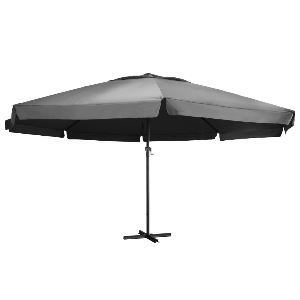 vidaXL Umbrelă de soare cu stâlp aluminiu, antracit, 600 cm vidaXL