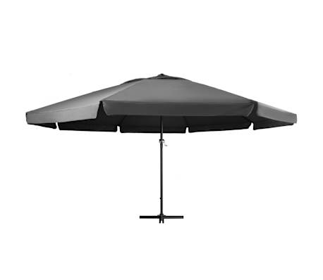 vidaXL Sonnenschirm mit Aluminium-Mast 600 cm Anthrazit