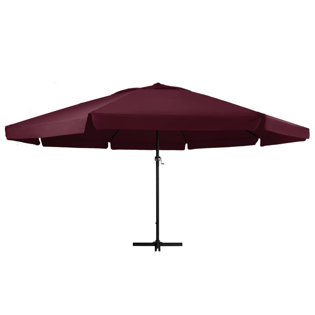 vidaXL Parasol met aluminium paal 600 cm bordeauxrood afbeelding
