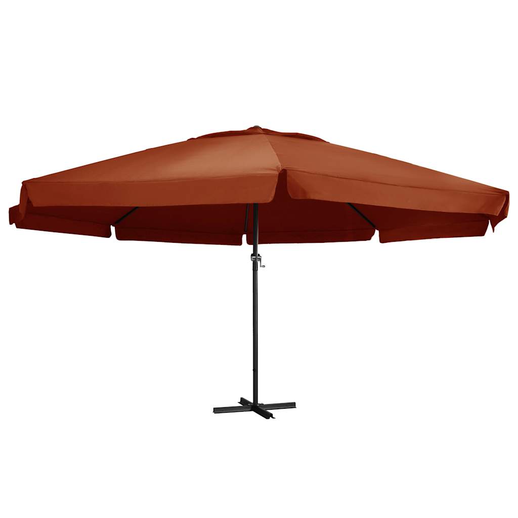 vidaXL Umbrelă de soare exterior cu stâlp aluminiu, cărămiziu, 600 cm 