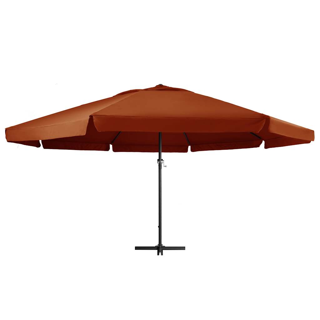vidaXL Parasol met aluminium paal 600 cm terracottakleurig afbeelding