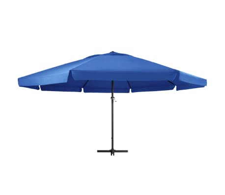 vidaXL Parasol met aluminium paal 600 cm azuurblauw