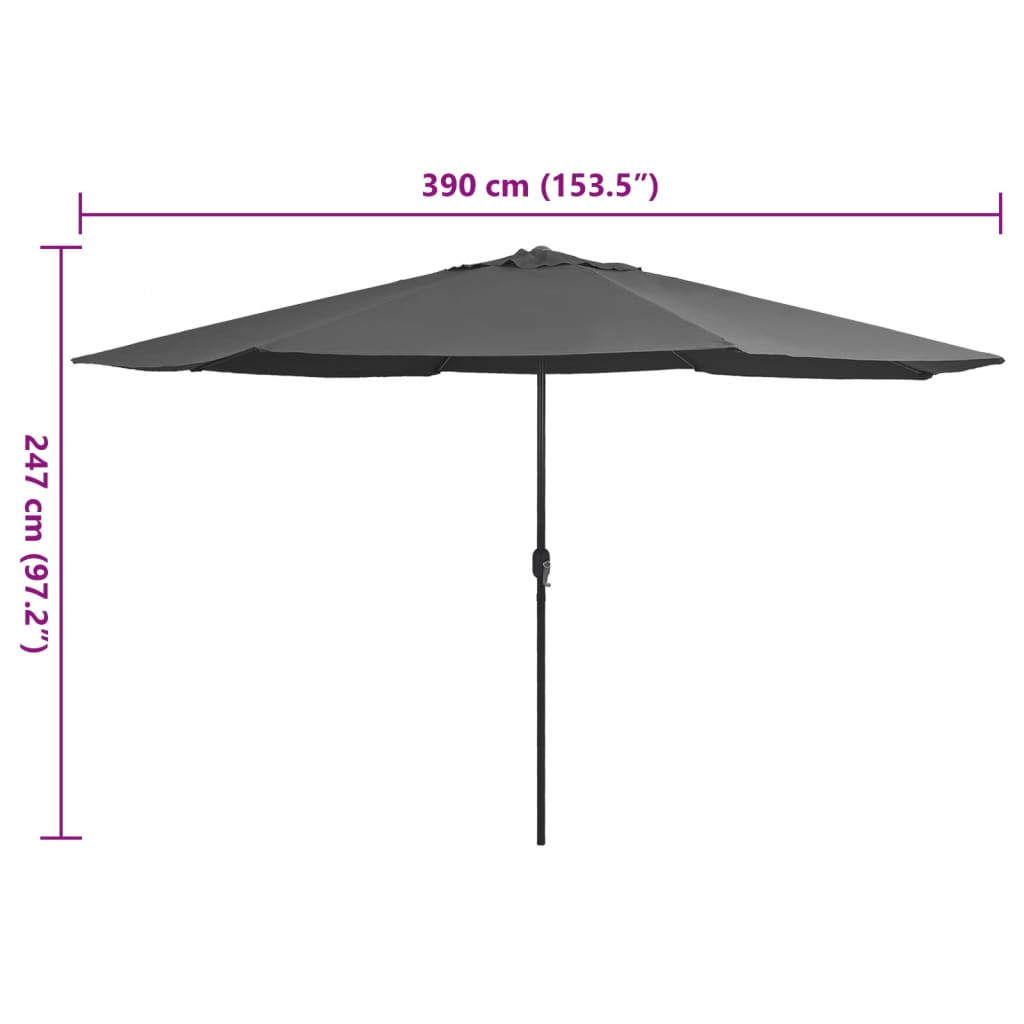 Garden Parasol with Crank Outdoor Patio Sunshade Umbrella Sun Shelter vidaXL - Picture 11 of 62