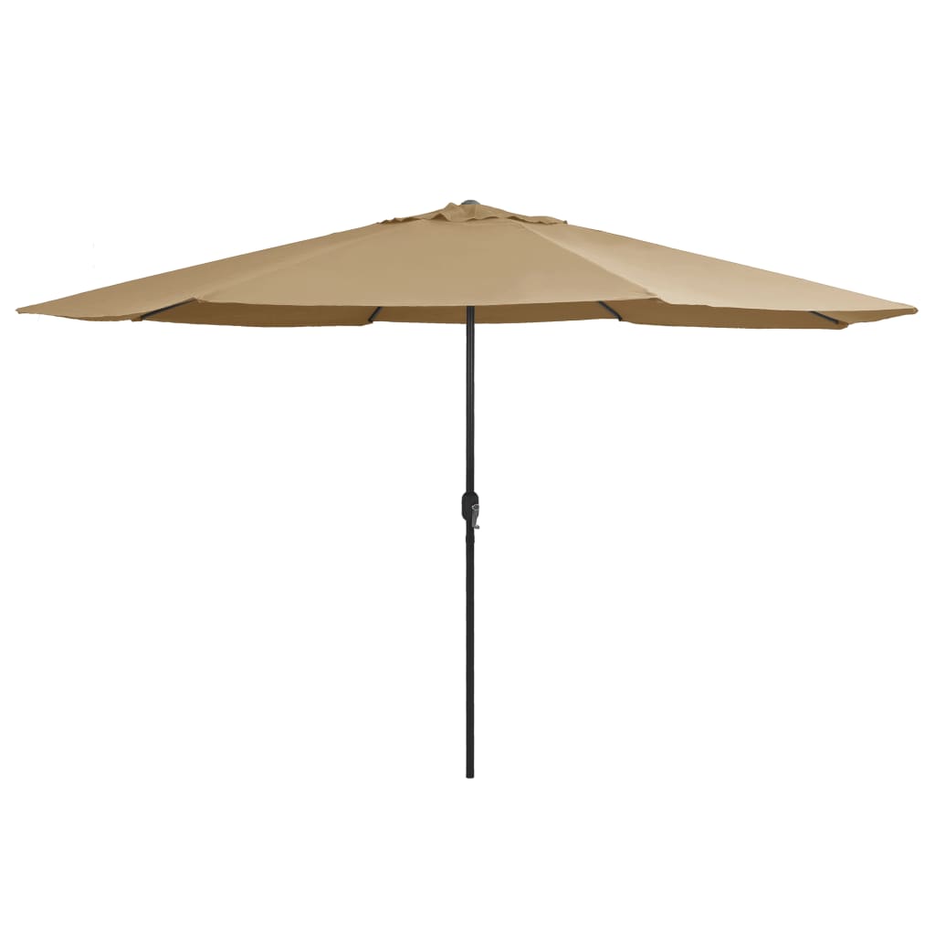 vidaXL Umbrelă de soare de exterior, stâlp metalic, gri taupe, 400 cm