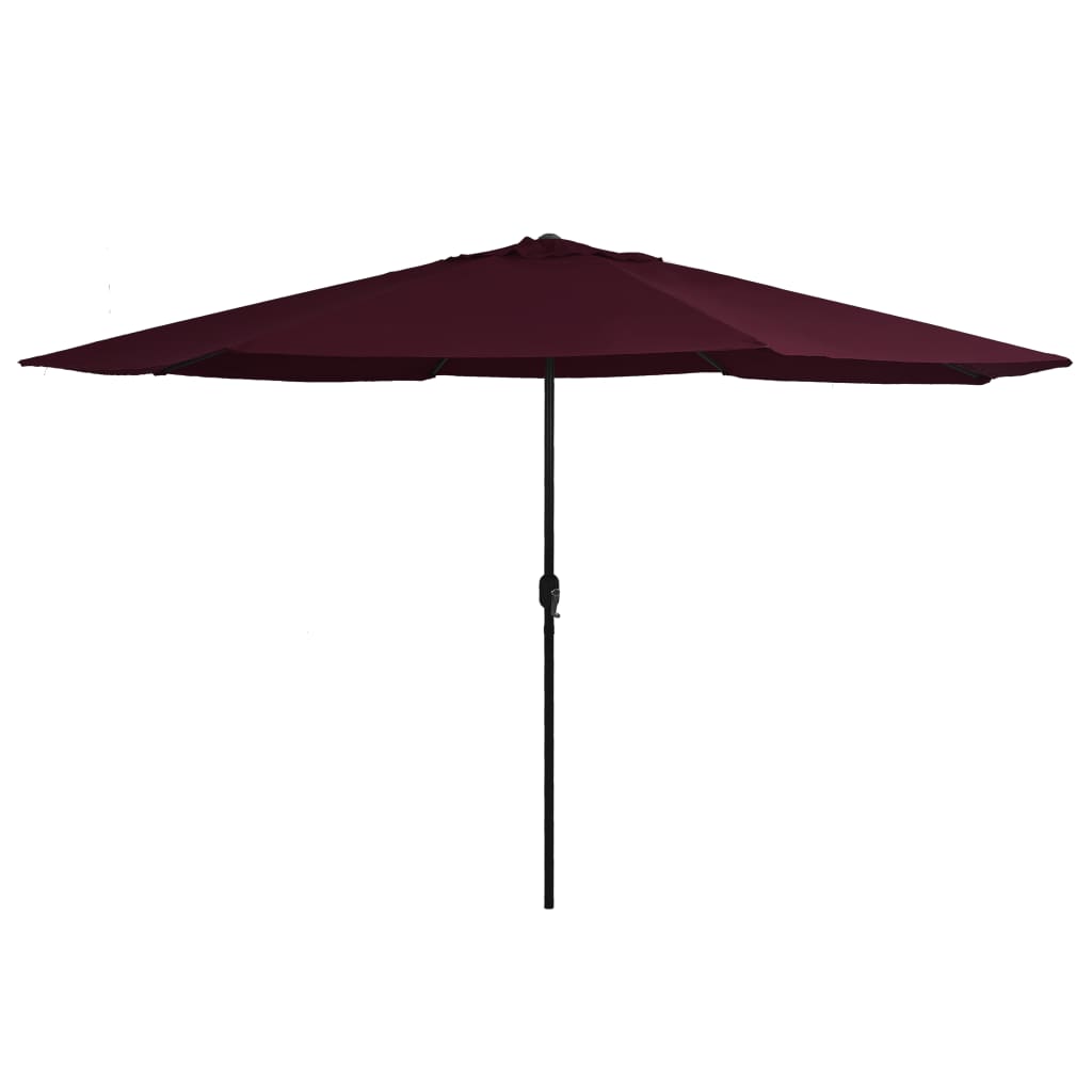 vidaXL Umbrelă de soare de exterior, stâlp metalic, roșu bordo, 390 cm