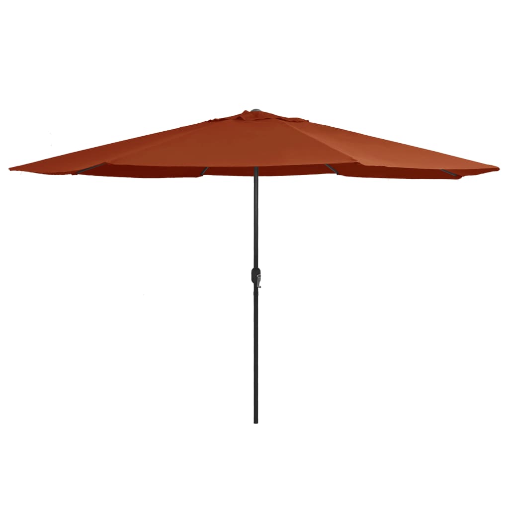 vidaXL udendørs parasol med metalstang 400 cm terracottafarvet