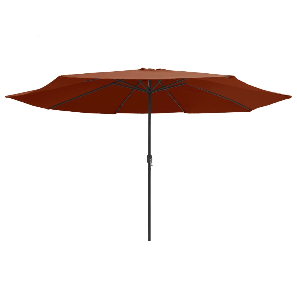 vidaXL Parasol met metalen paal 390 cm terracottakleurig afbeelding