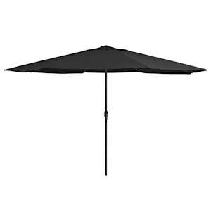 vidaXL aia p&auml;ikesevari metallpostiga 390 cm, must