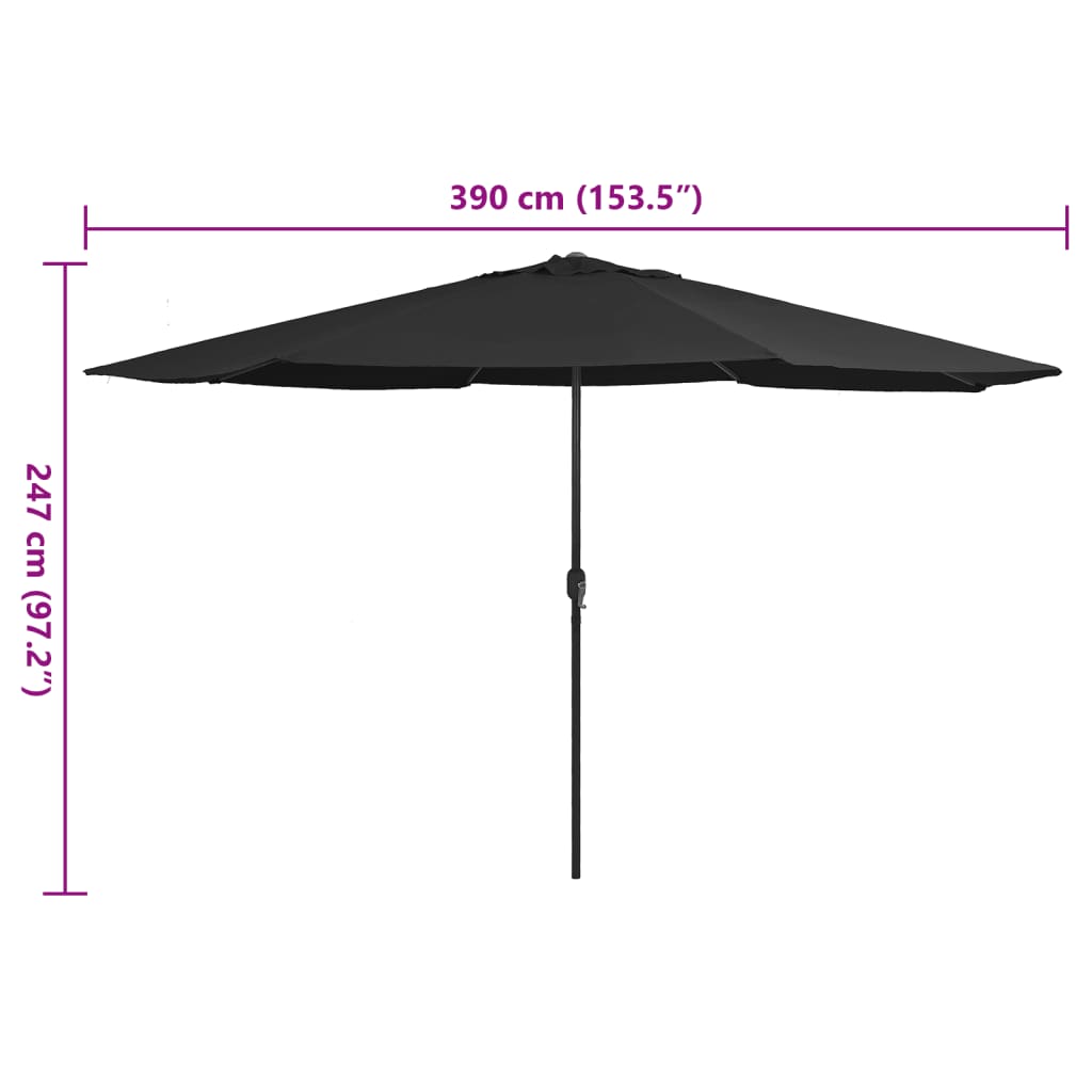 Garden Parasol with Crank Outdoor Patio Sunshade Umbrella Sun Shelter vidaXL - Picture 18 of 62