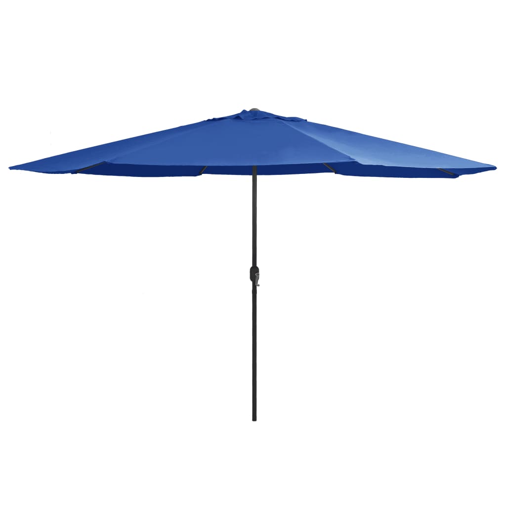 vidaXL Umbrelă de soare de exterior, stâlp metalic, azuriu, 390 cm