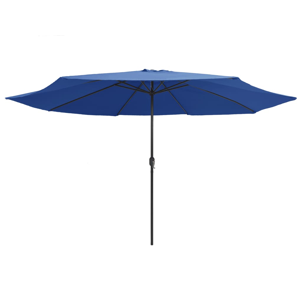vidaXL Parasol d'extérieur avec mât en métal 400 cm Bleu azuré