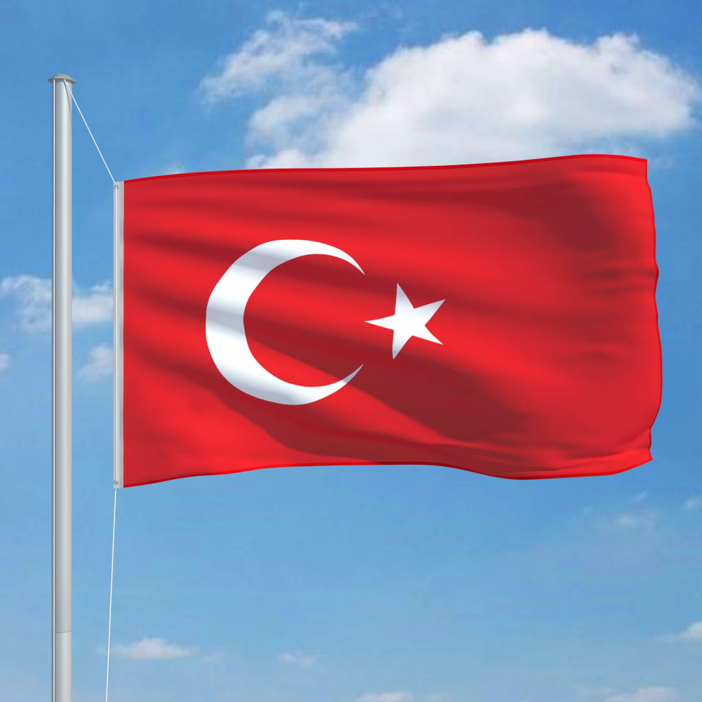 vidaXL Flaga Turcji, 90x150 cm