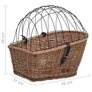 Koš na zadní kolo s krytem 55 x 31 x 36 cm přírodní vrba - obrázek 10
