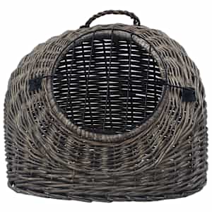 Přepravka pro kočku šedá 45 x 35 x 35 cm přírodní vrba - obrázek 4