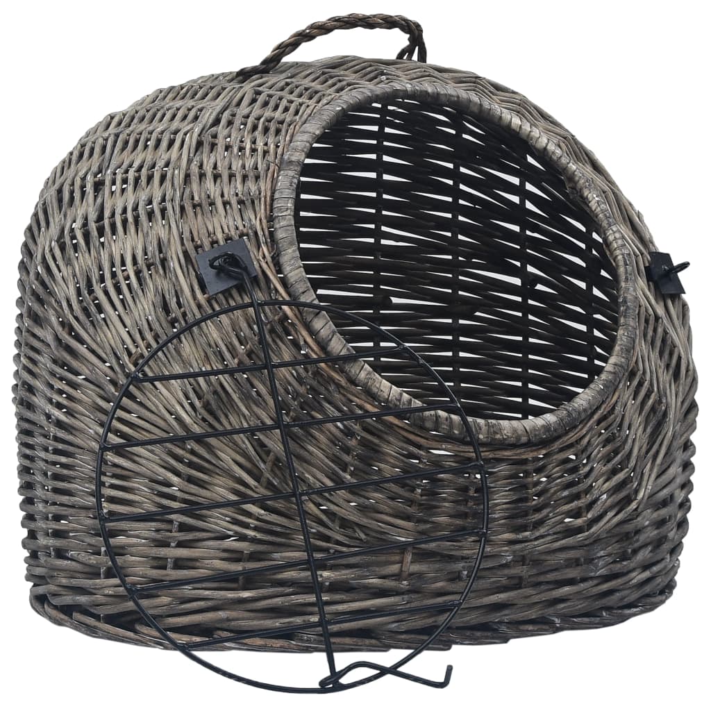 vidaXL Kattendrager 60x45x45 cm natuurlijk wilgenhout grijs