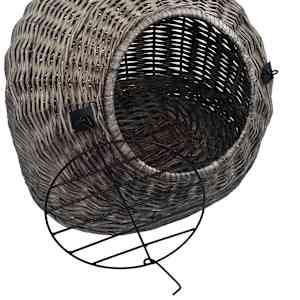 Přepravka pro kočku šedá 60 x 45 x 45 cm přírodní vrba - obrázek 7