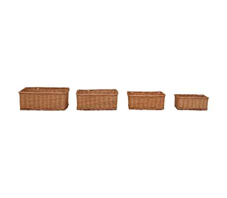 vidaXL Set de coșuri suprapuse, 4 piese, maro, salcie