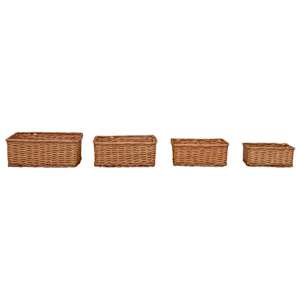 vidaXL Set de coșuri suprapuse, 4 piese, maro, salcie