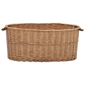 Koš na dřevo s držadly 78 x 54 x 34 cm přírodní vrba - obrázek 2