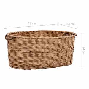 Koš na dřevo s držadly 78 x 54 x 34 cm přírodní vrba - obrázek 7
