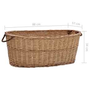 Koš na dřevo s držadly 88 x 57 x 34 cm přírodní vrba - obrázek 9