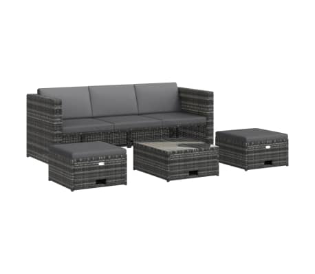 Vidaxl 4 Tlg Garten Lounge Set Mit Auflagen Poly Rattan Grau Im Vidaxl Trendshop Vidaxl Ch