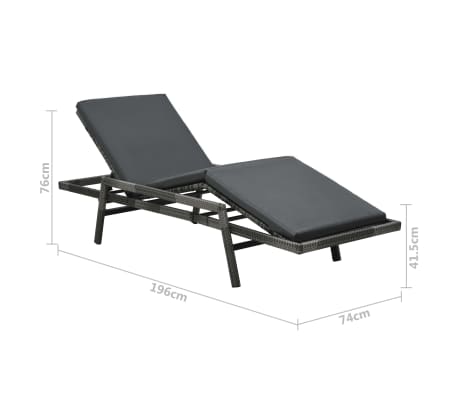Détails sur vidaXL Chaise Longue avec Coussin Résine Tressée Bain de Soleil Transat Jardin Détails sur vidaXL Chaise Longue avec Coussin Résine Tressée Bain de Soleil Transat Jardin