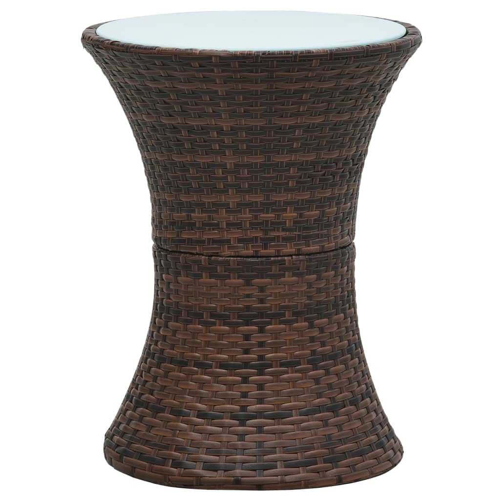 

vidaXL Tuinbijzettafel trommelvormig poly rattan bruin